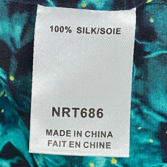 Nicole Richie Bohemian 100% Silk Blouse Size Small Winter Kate Blue Floral Top S - Picture 8 of 10